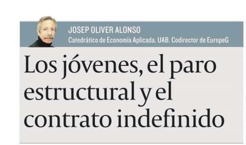 Josep Oliver analiza el mercado de trabajo español para Cinco Días